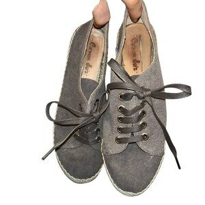 Carmen Saiz Classic Spanish Spain Espadrilles lace up gray sisal shjoes …